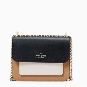 Kate Spade Remi Flap Black and Tan Crossbody Bag